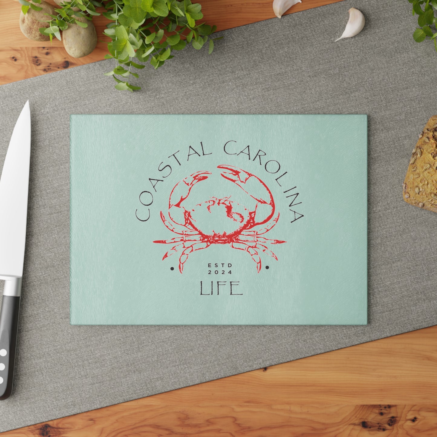 Crab Tempered Glass Cutting Board