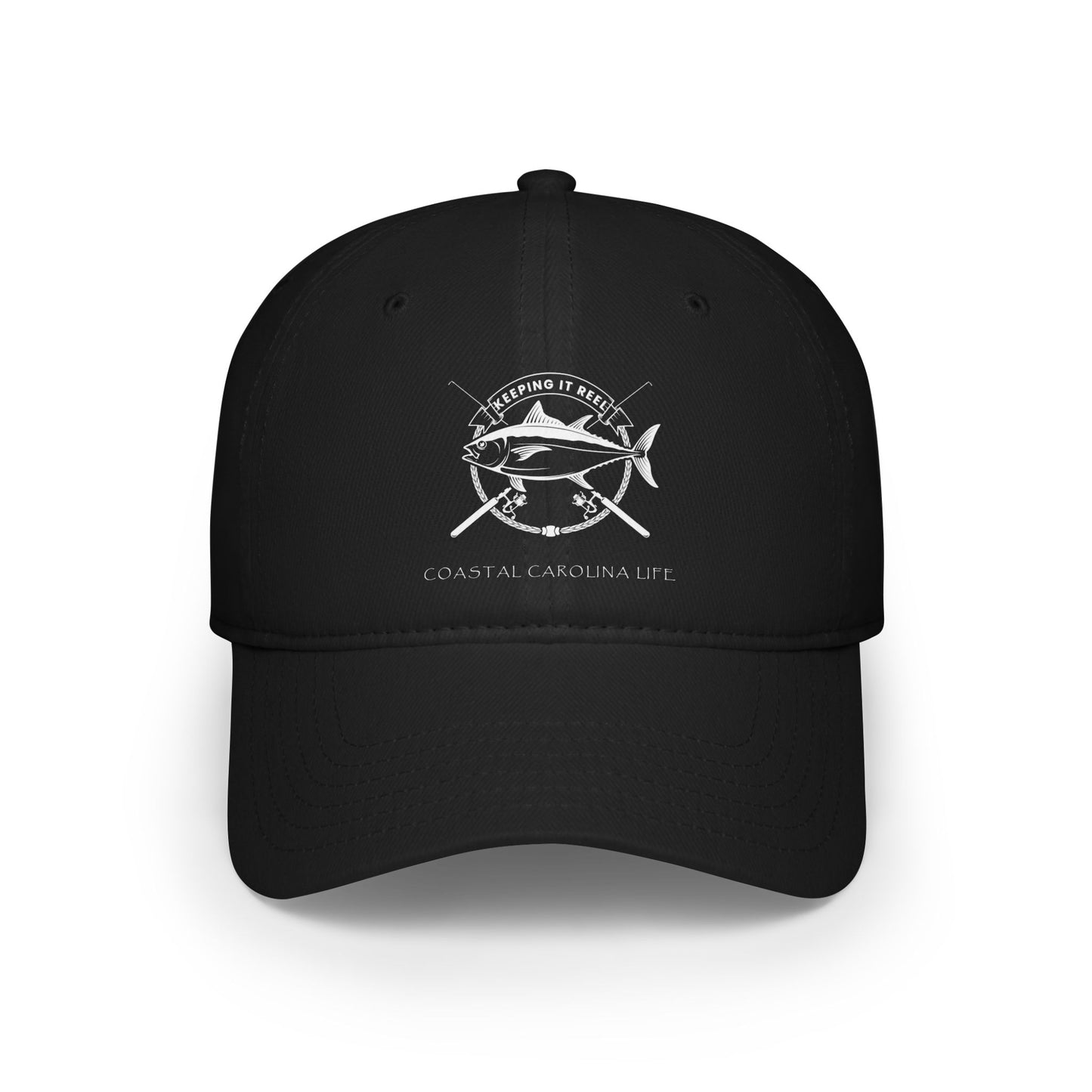 Keeping it Reel Coastal Carolina Baseball Hat - White Print