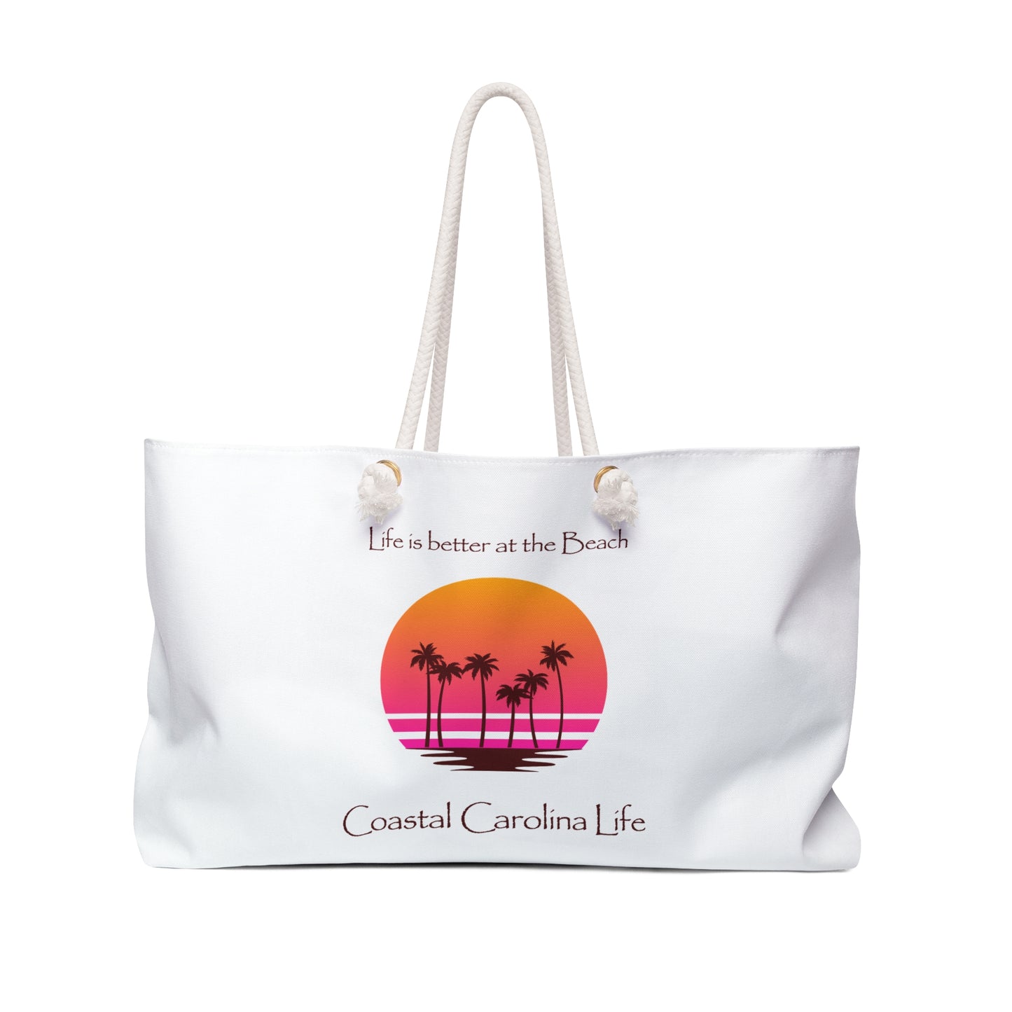 Life is better at the Beach Coastal Weekender Tote with Rope Handles