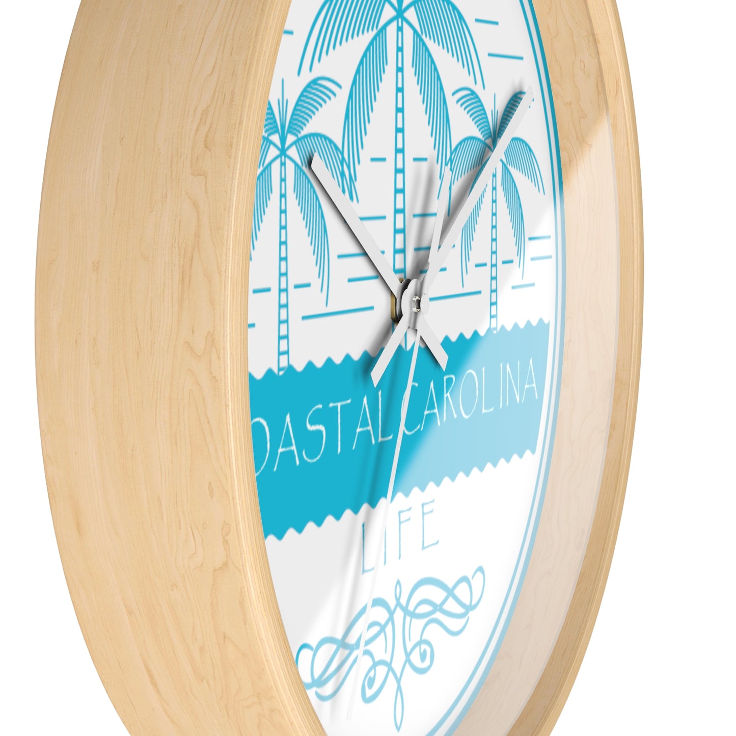 Palm Trees and Water Coastal Carolina Wall Clock