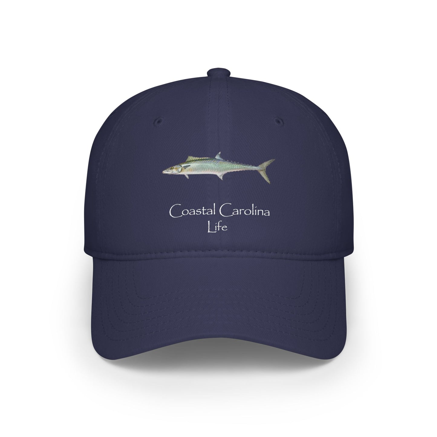 King Mackerel Coastal Carolina Baseball Hat- White Print