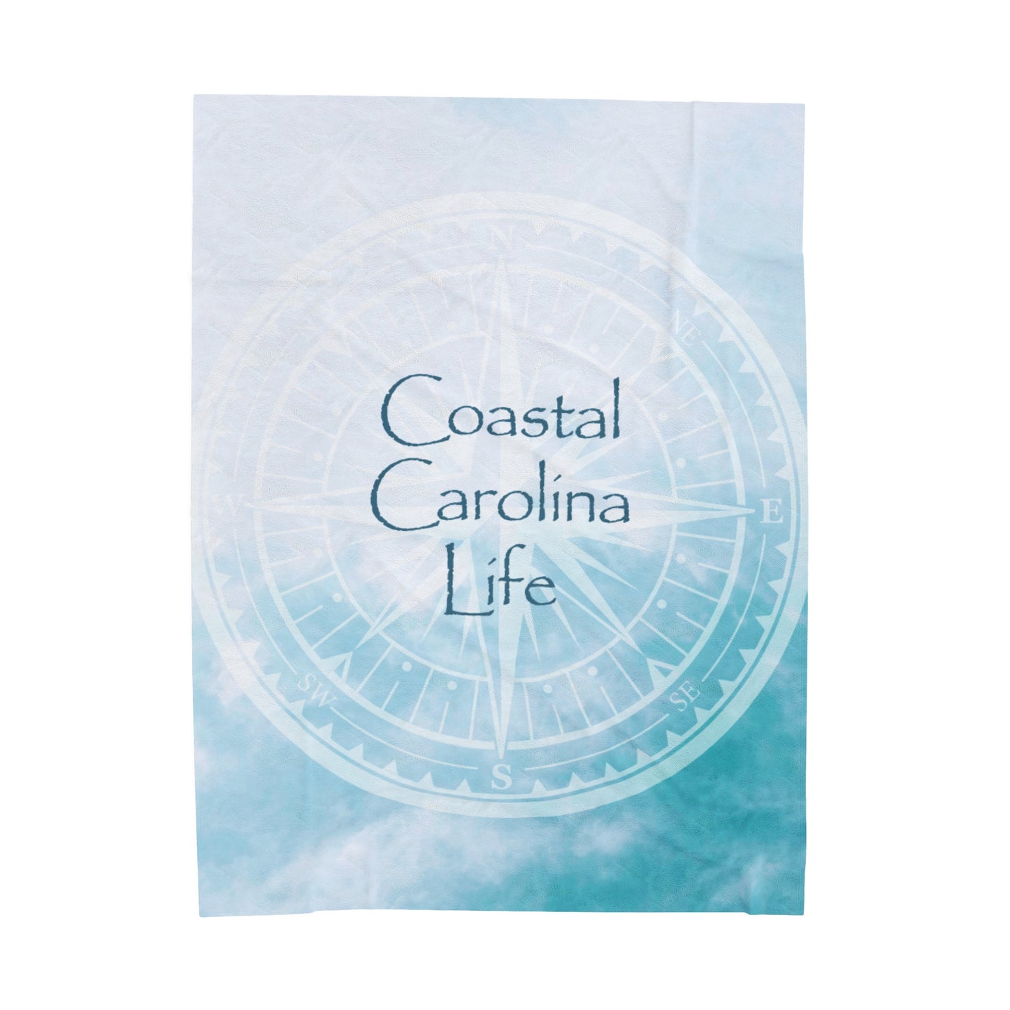 Compass with Clouds Velveteen Plush Blanket