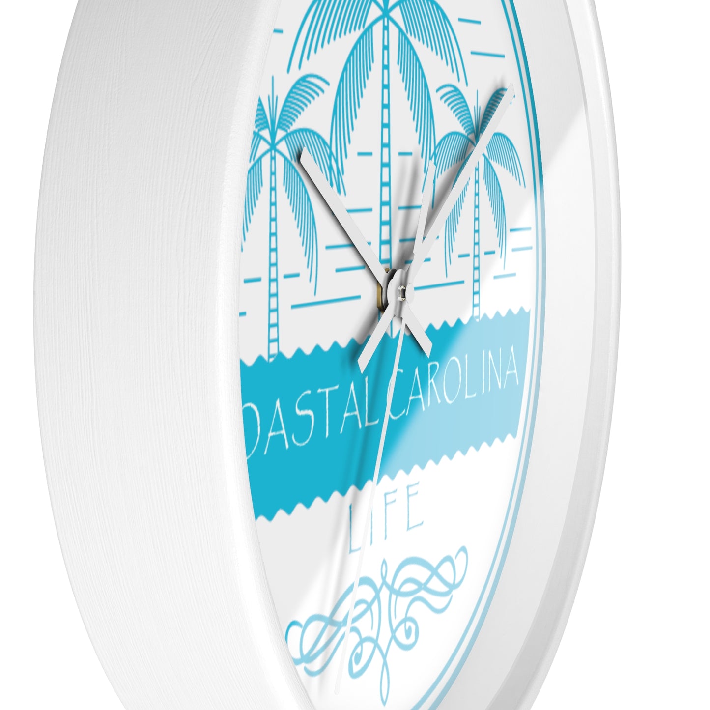 Palm Trees and Water Coastal Carolina Wall Clock