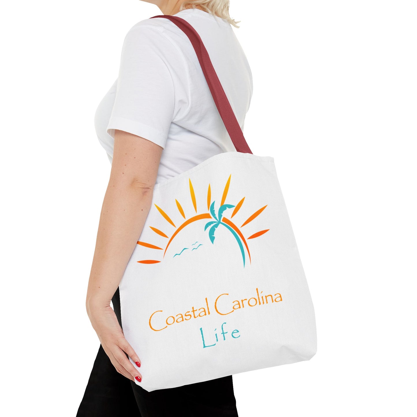 Palm Tree and Sun Rays Coastal Tote Bag