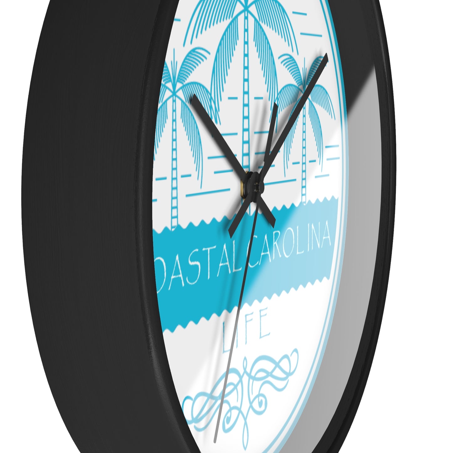 Palm Trees and Water Coastal Carolina Wall Clock
