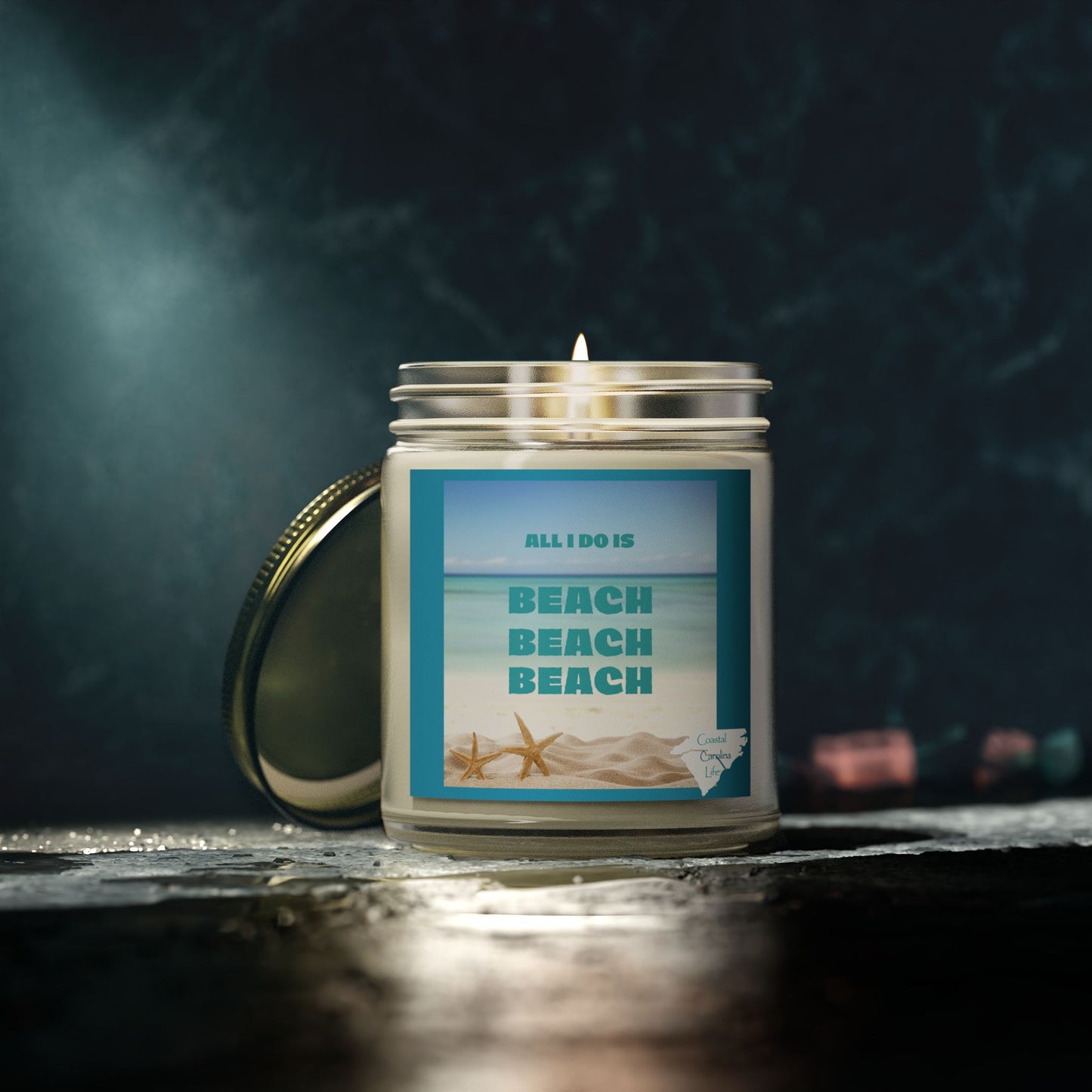 Coconut Apricot Wax Scented Candles - All I Do is Beach Beach Beach