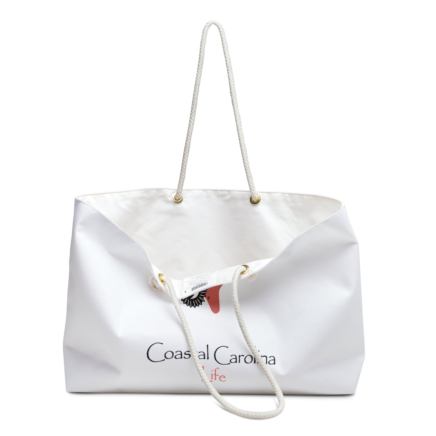 Seahorse and Coral Coastal Weekender Tote with Rope Handles