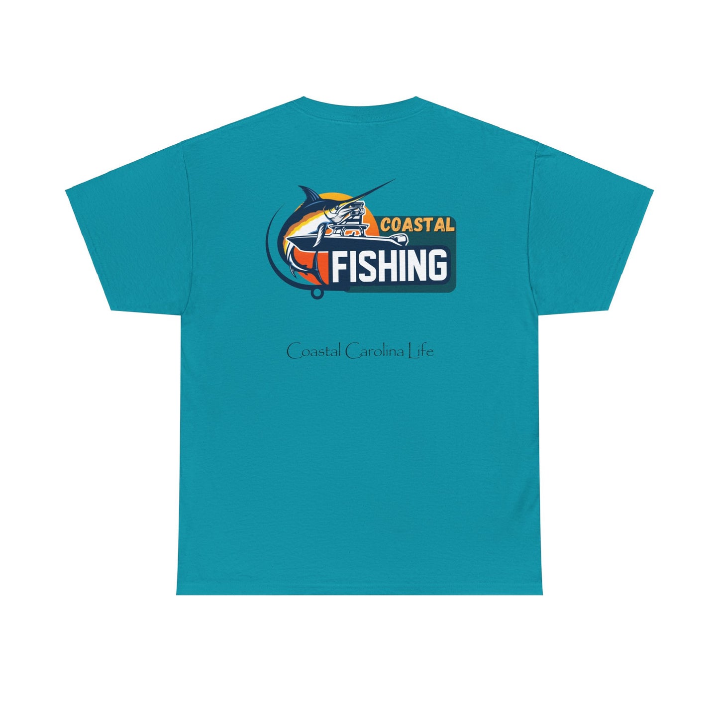 Men's Heavy Cotton T-Shirt - Coastal Fishing