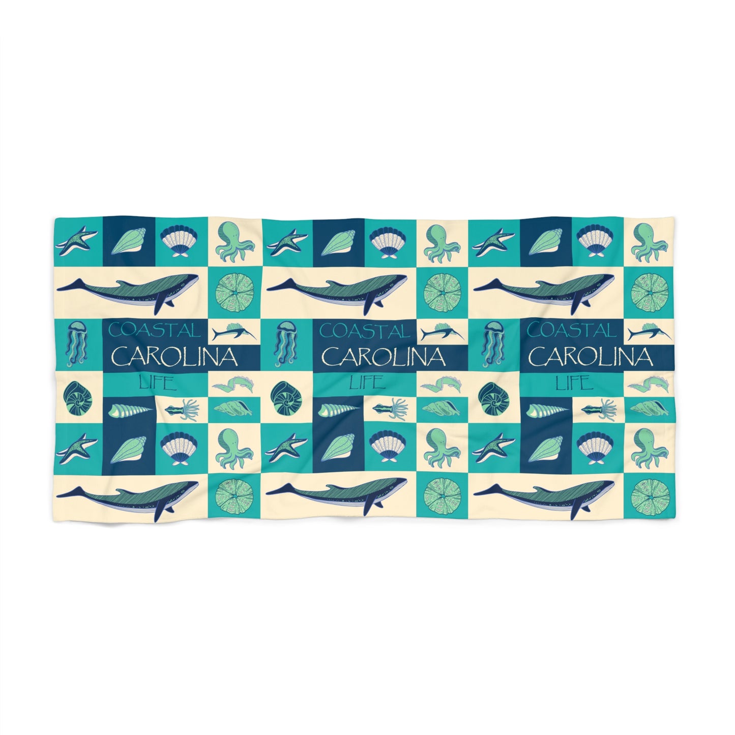 Sea Life Coastal Beach Towel