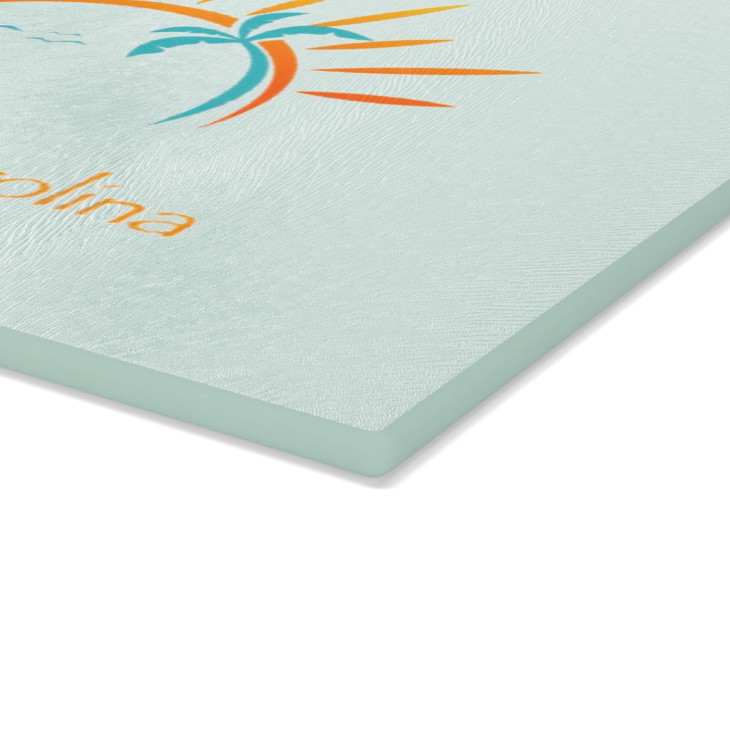 Palm Tree and Sun Rays Tempered Glass Cutting Board