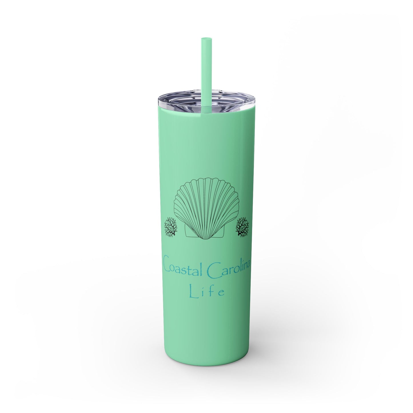 Clam Shell and Coral Skinny Tumbler