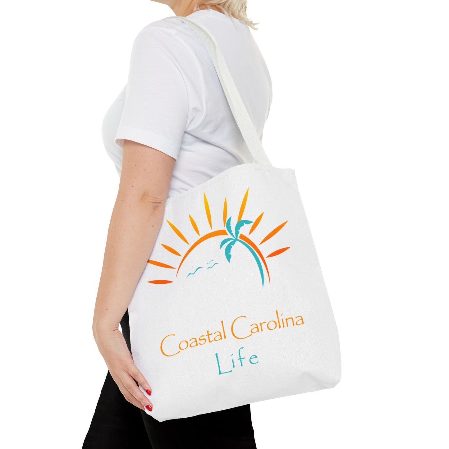 Palm Tree and Sun Rays Coastal Tote Bag