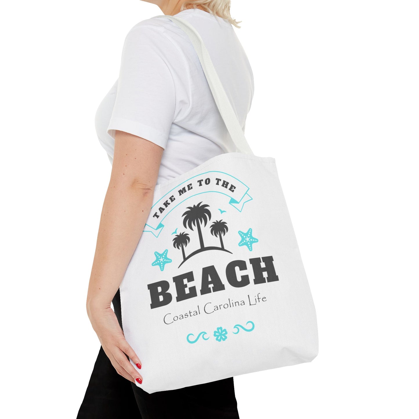 Take Me to the Beach Coastal Tote Bag