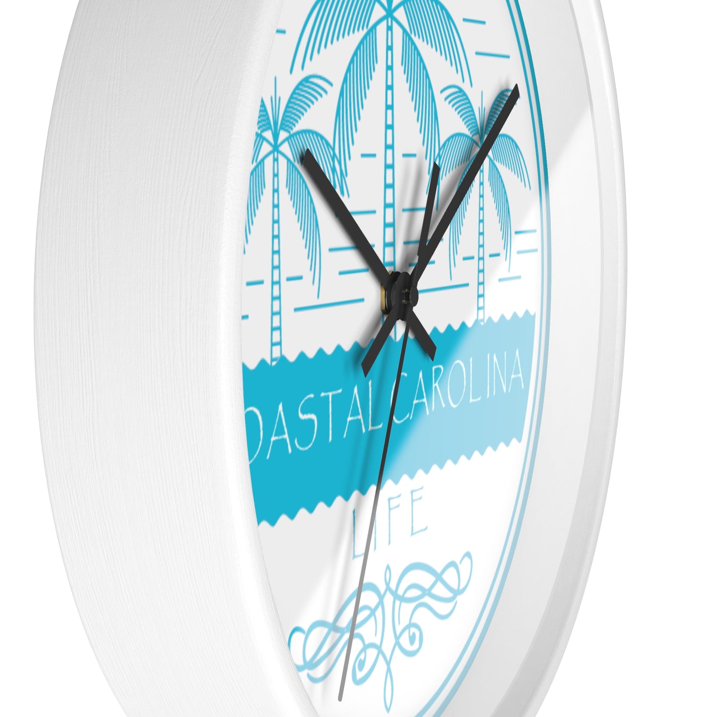 Palm Trees and Water Coastal Carolina Wall Clock