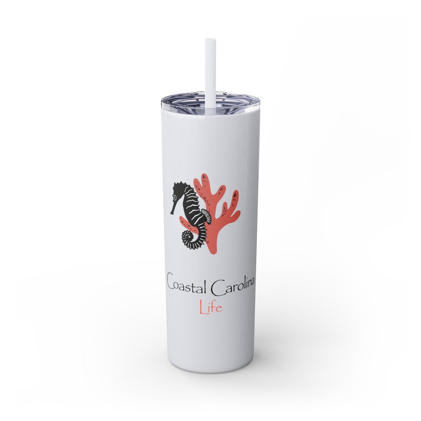 Seahorse and Coral Skinny Tumbler