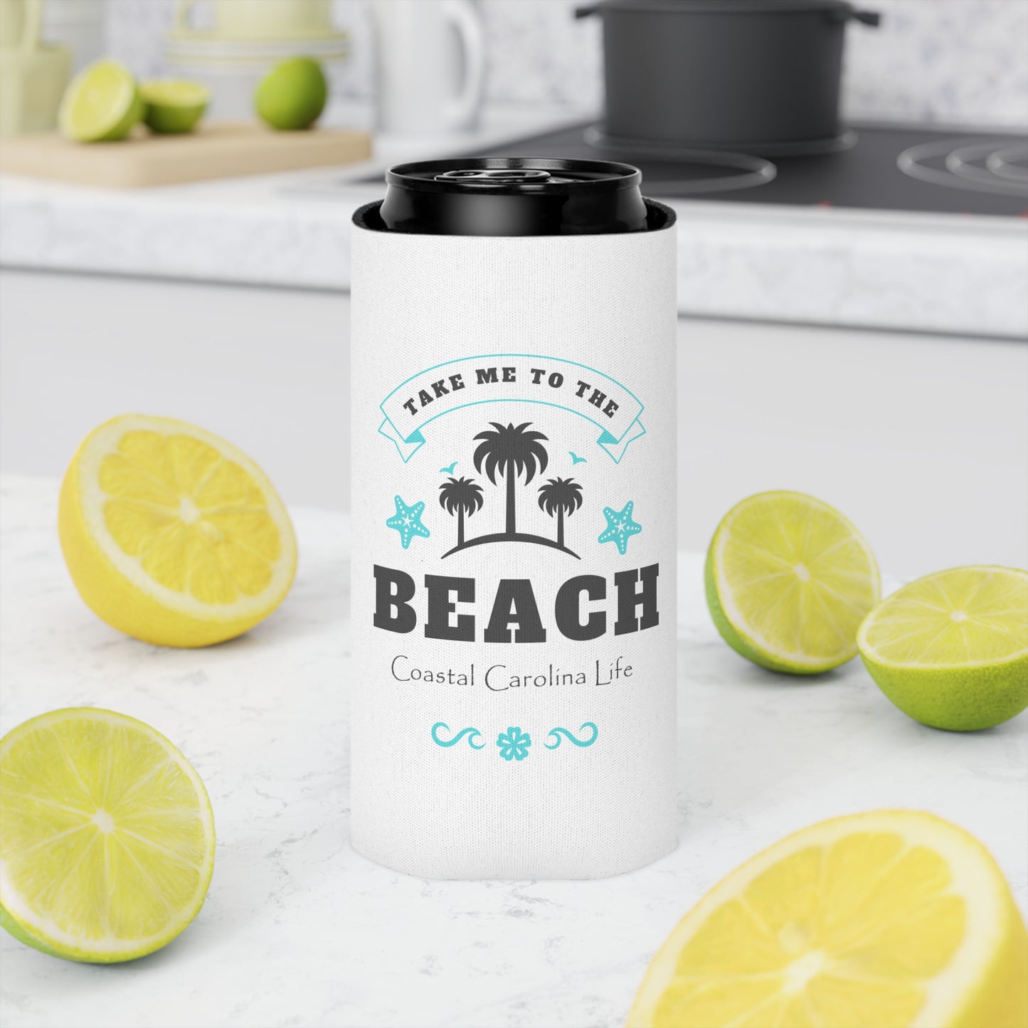 Take Me to the Beach Coastal Slim Koozie