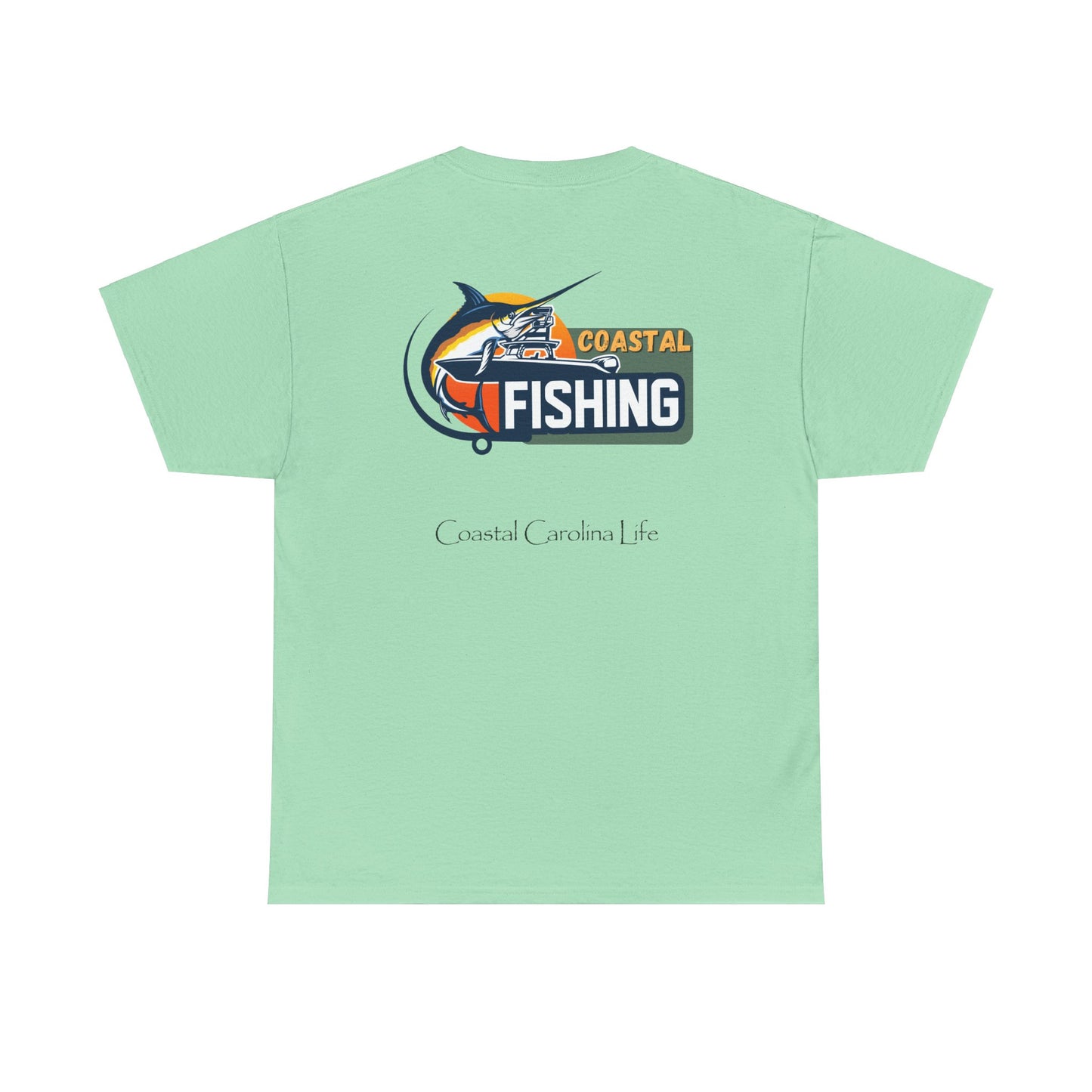 Men's Heavy Cotton T-Shirt - Coastal Fishing
