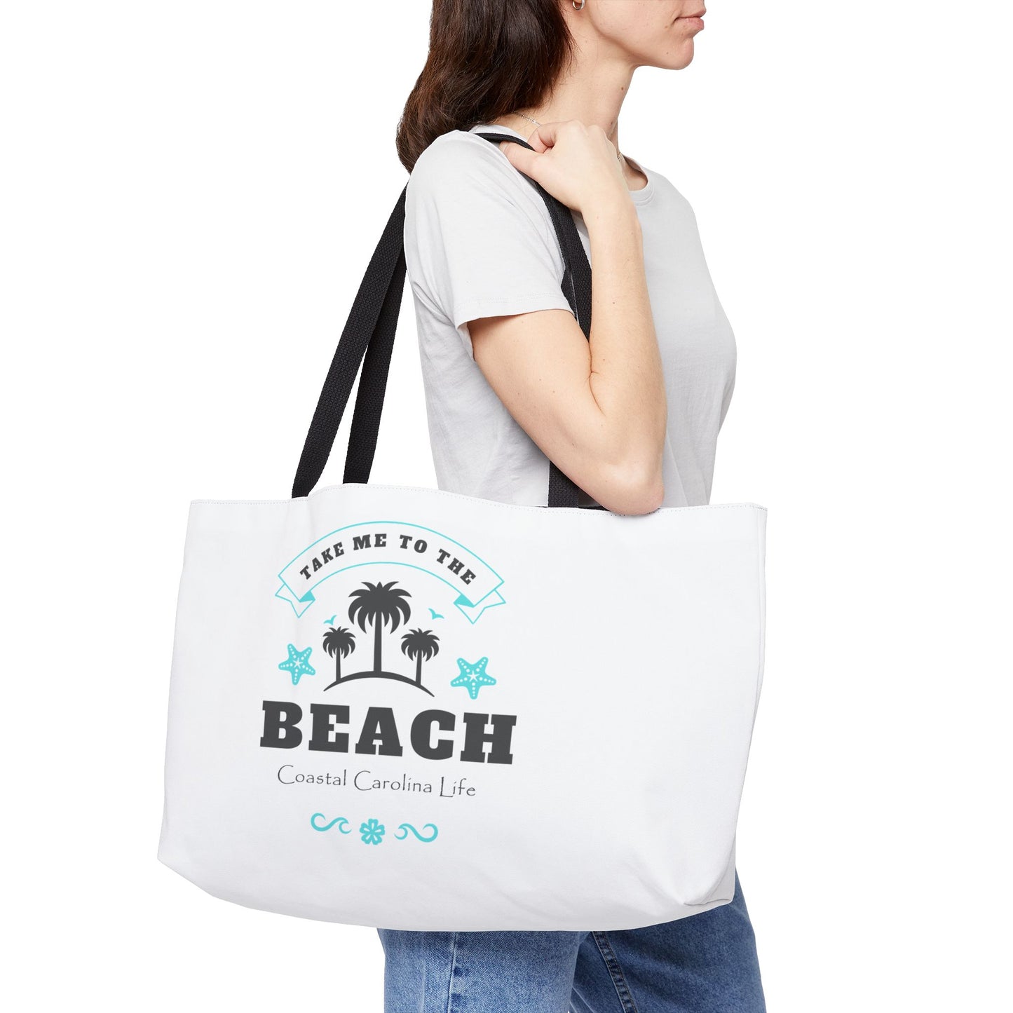 Take Me to the Beach Coastal Weekender Tote