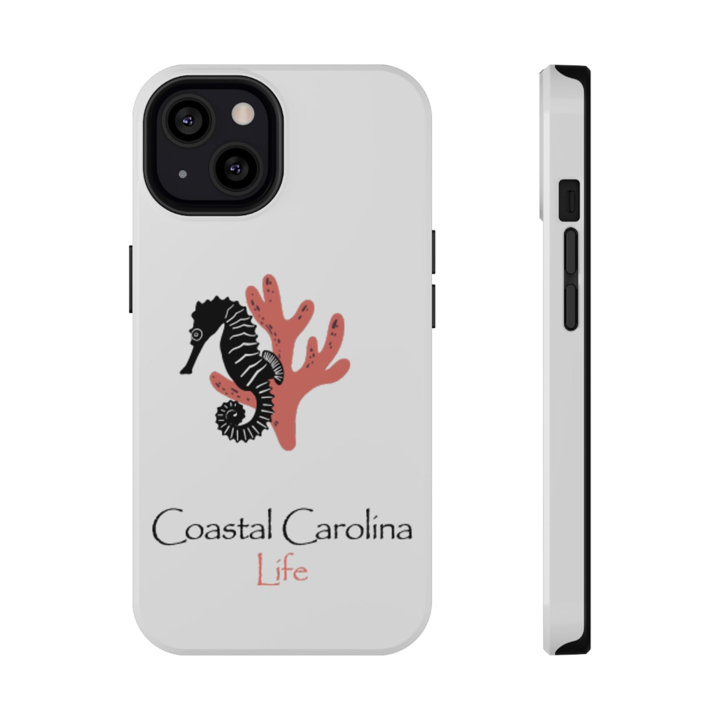 Impact-Resistant Phone Case - iPhone or Samsung - Seahorse and Coral