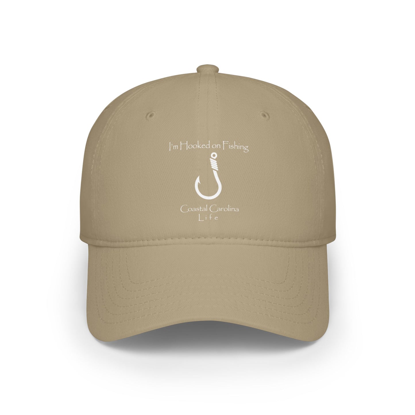 I'm Hooked on Fishing Coastal Carolina Baseball Hat - White Print