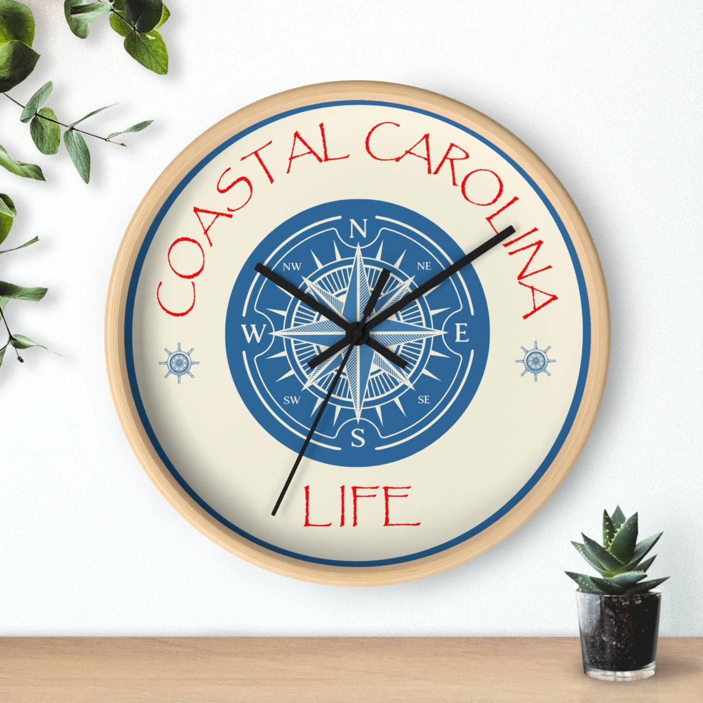 Compass Coastal Carolina Wall Clock