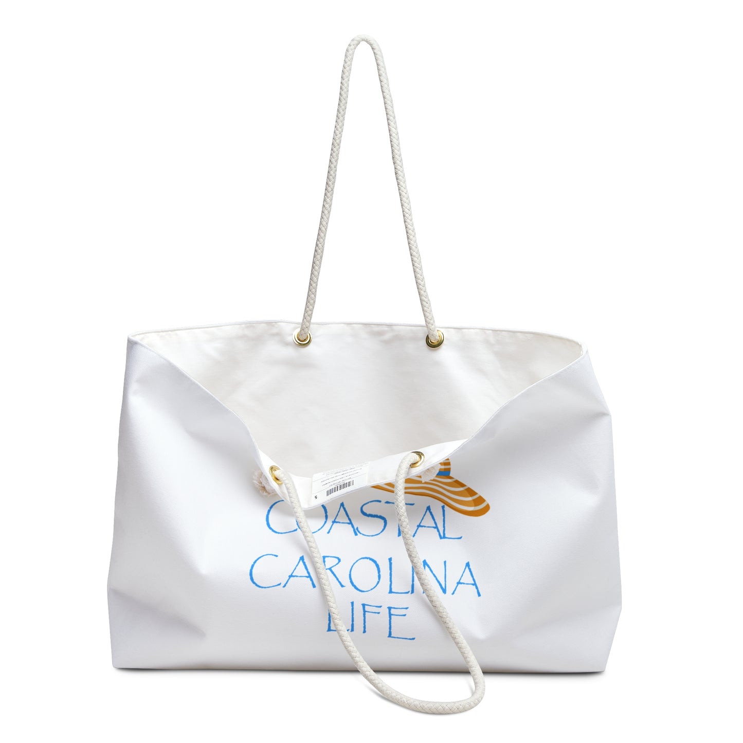 Beach Hat Coastal Weekender Tote with Rope Handles