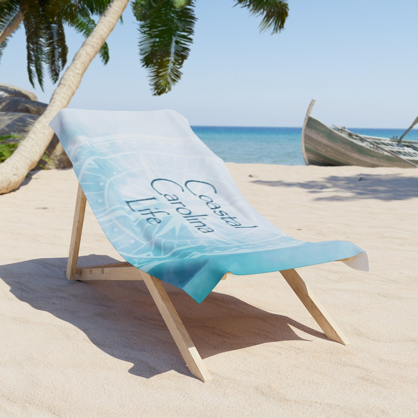 Compass with Clouds Coastal Beach Towel
