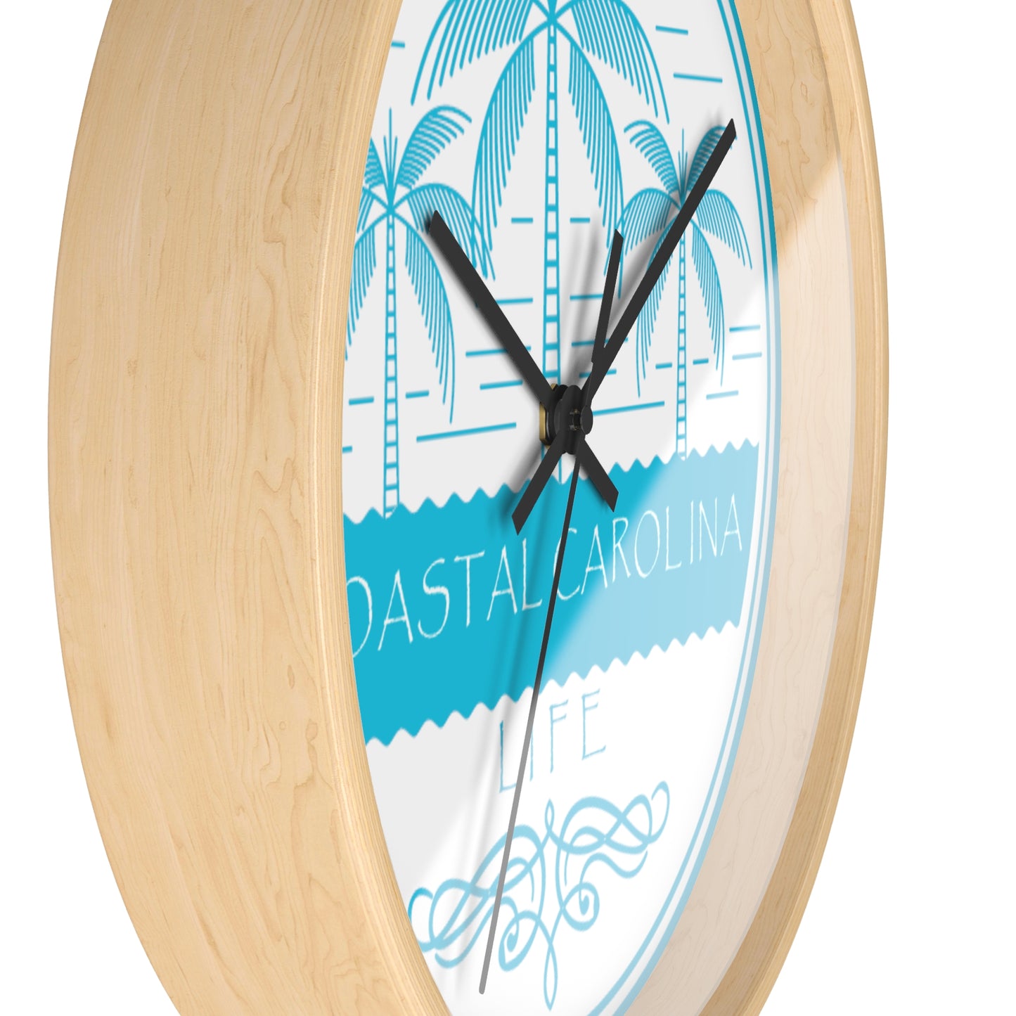 Palm Trees and Water Coastal Carolina Wall Clock