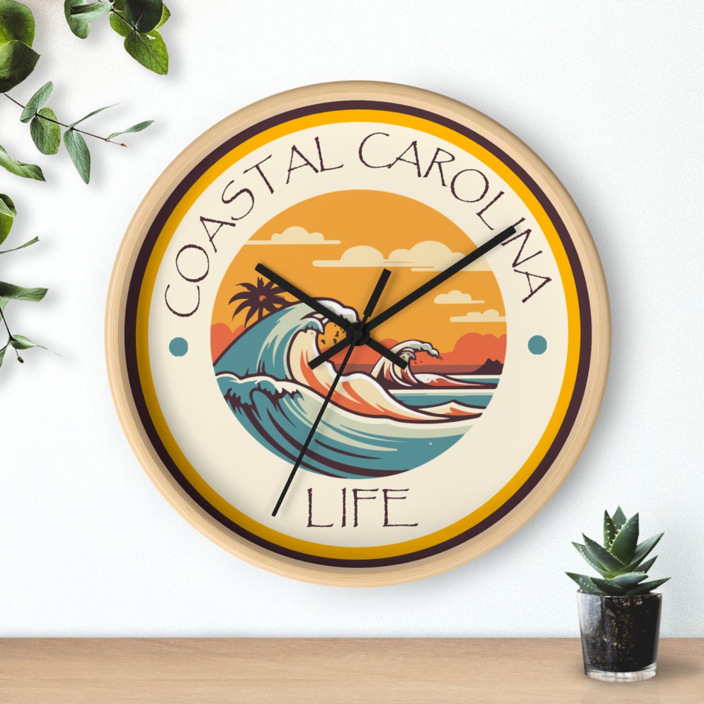Waves Coastal Carolina Wall Clock