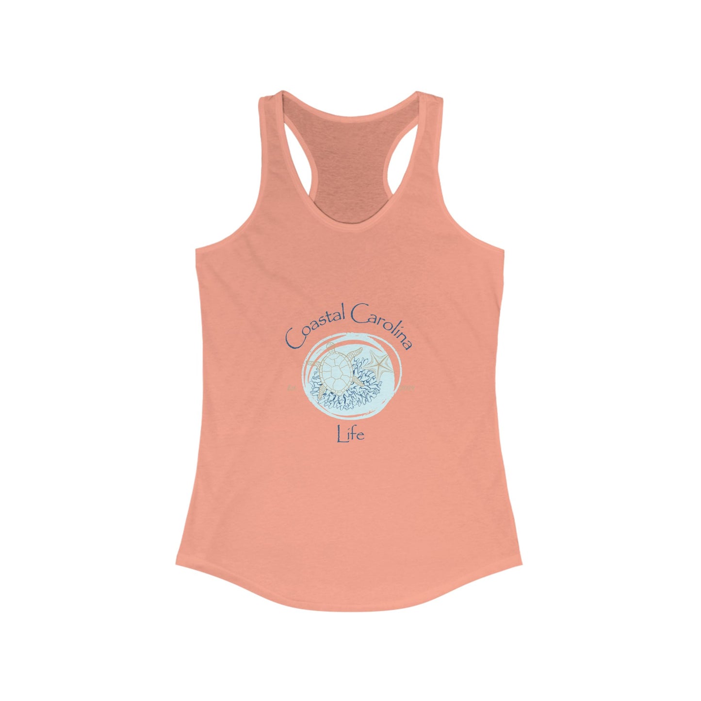 Women's Coastal Tank Top - Turtle and Starfish