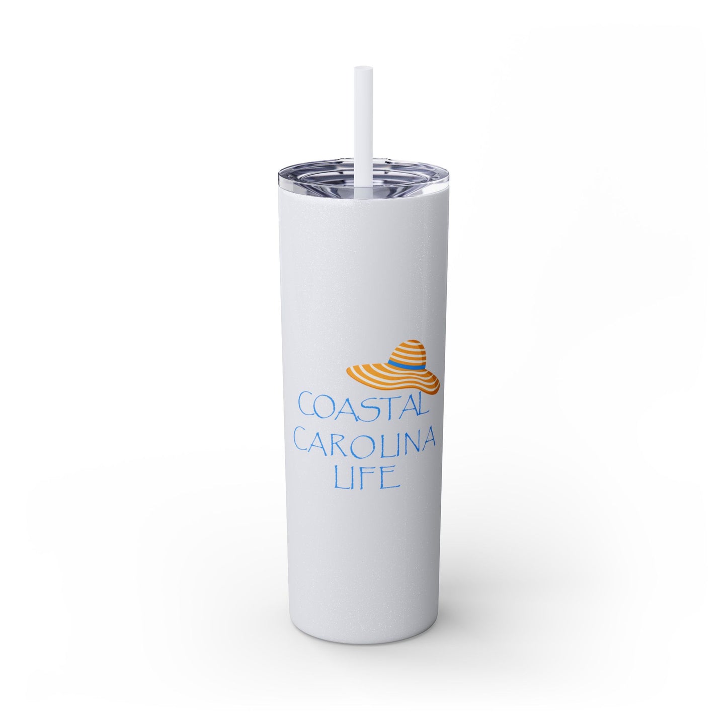 Beach Hat Skinny Tumbler