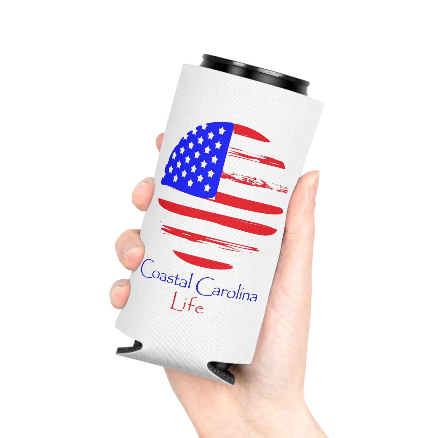 American Flag Coastal Slim Koozie