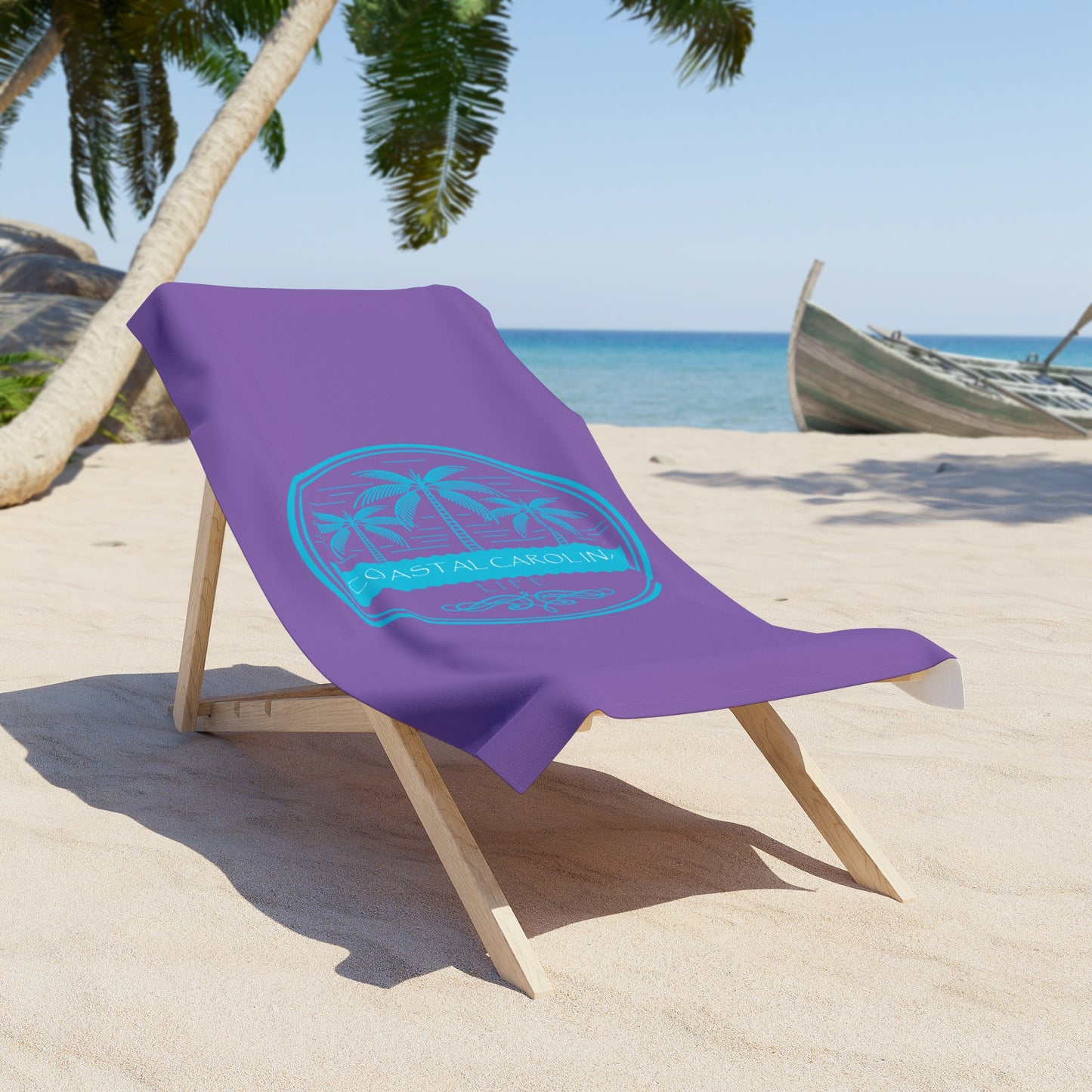 Palm Trees and Water Coastal Beach Towel