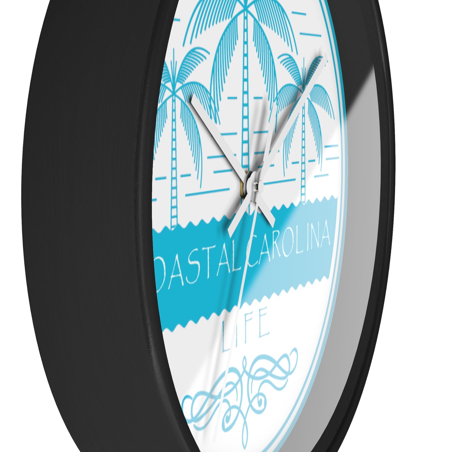 Palm Trees and Water Coastal Carolina Wall Clock