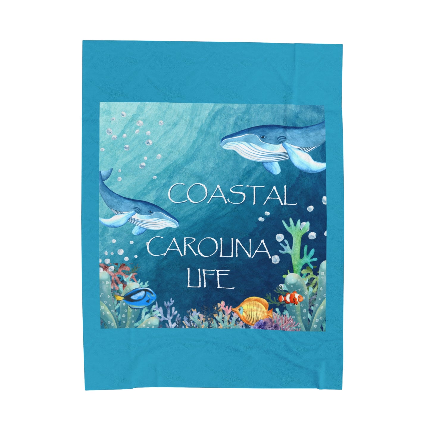 Blue Whales Velveteen Plush Blanket