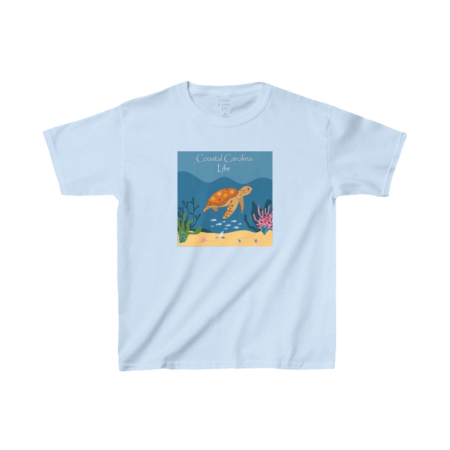Swimming Baby Sea Turtle Kids Beach T-Shirt