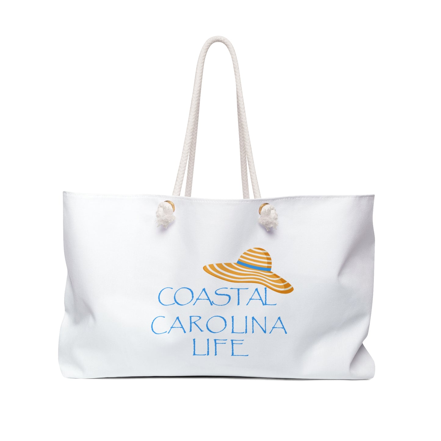 Beach Hat Coastal Weekender Tote with Rope Handles