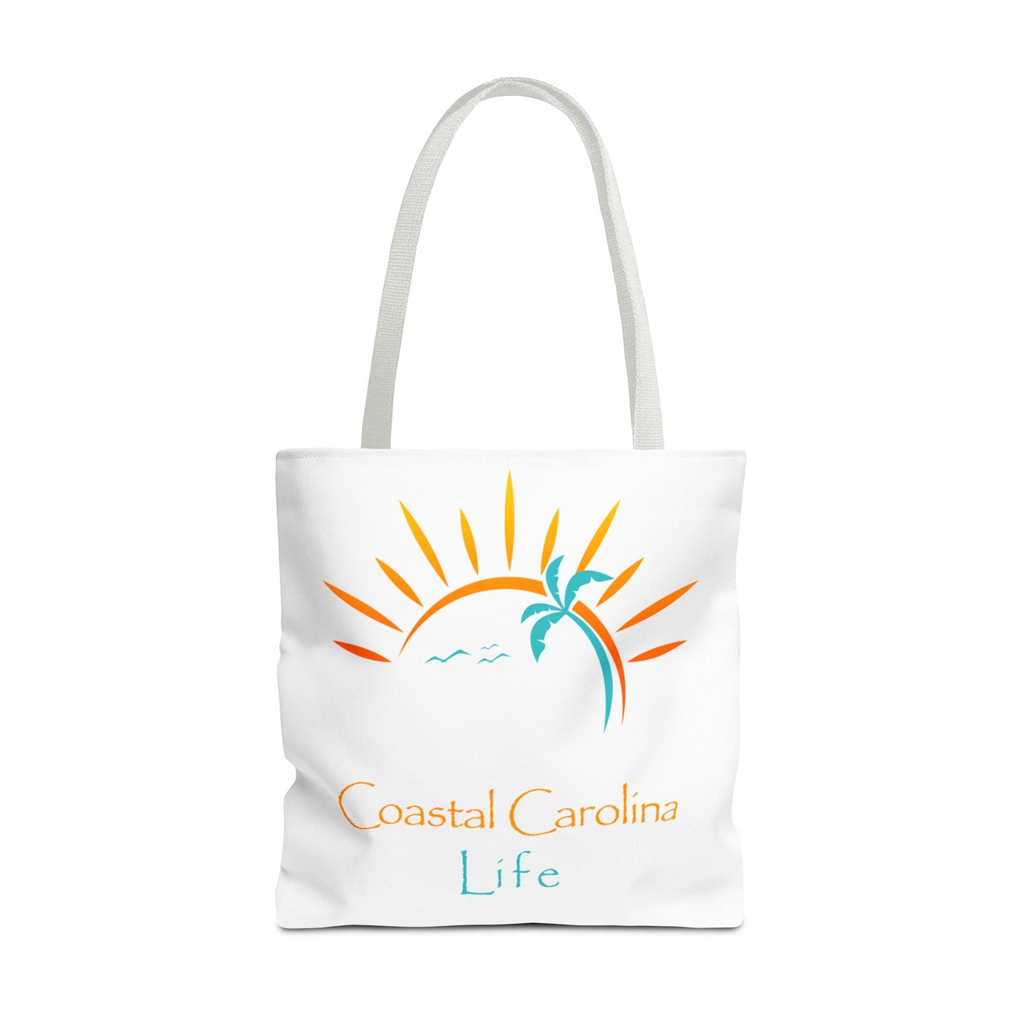 Palm Tree and Sun Rays Coastal Tote Bag