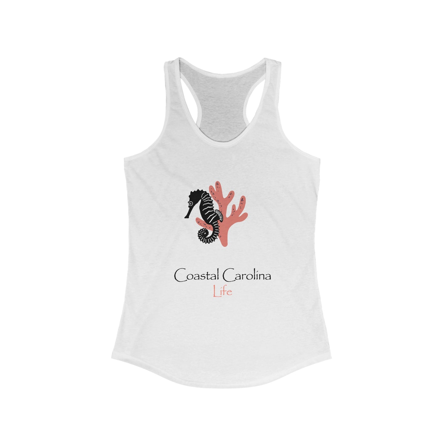 Women's Coastal Tank Top - Seahorse and Coral