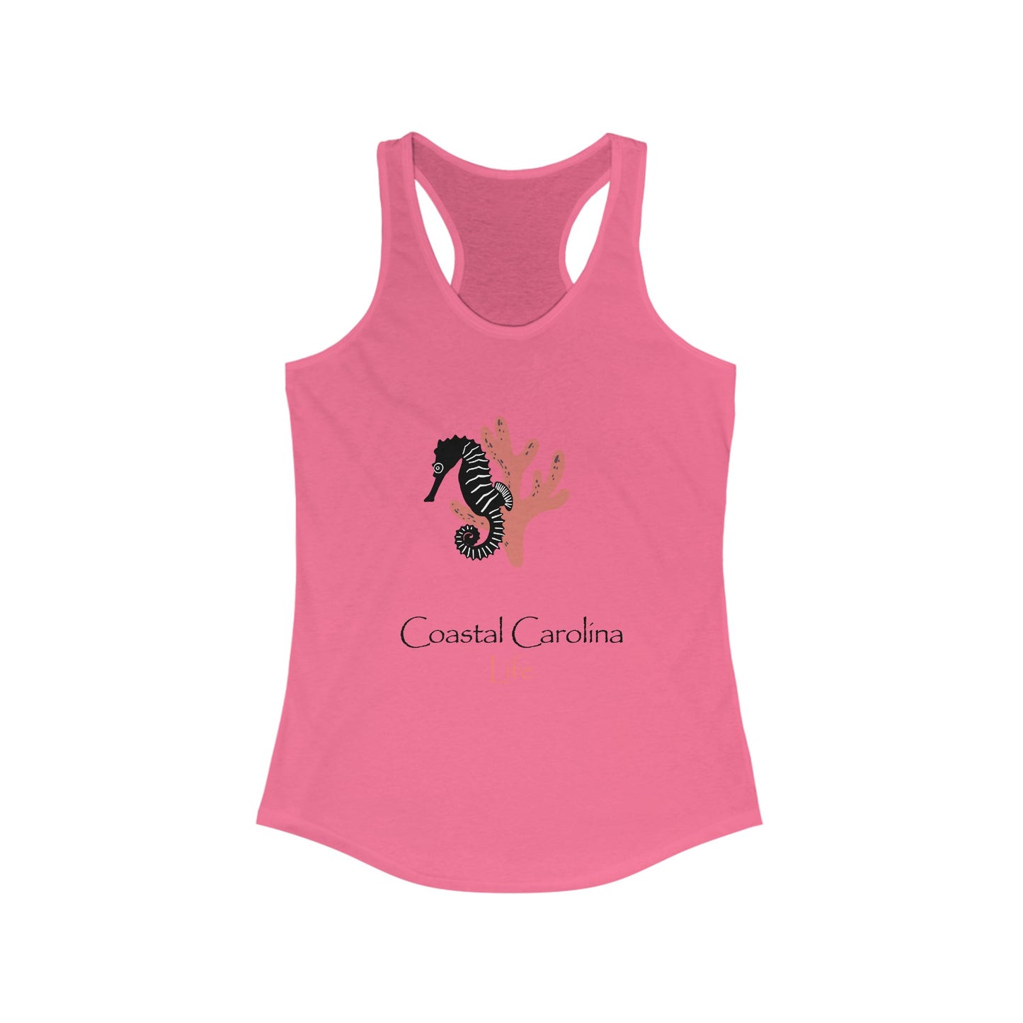 Women's Coastal Tank Top - Seahorse and Coral