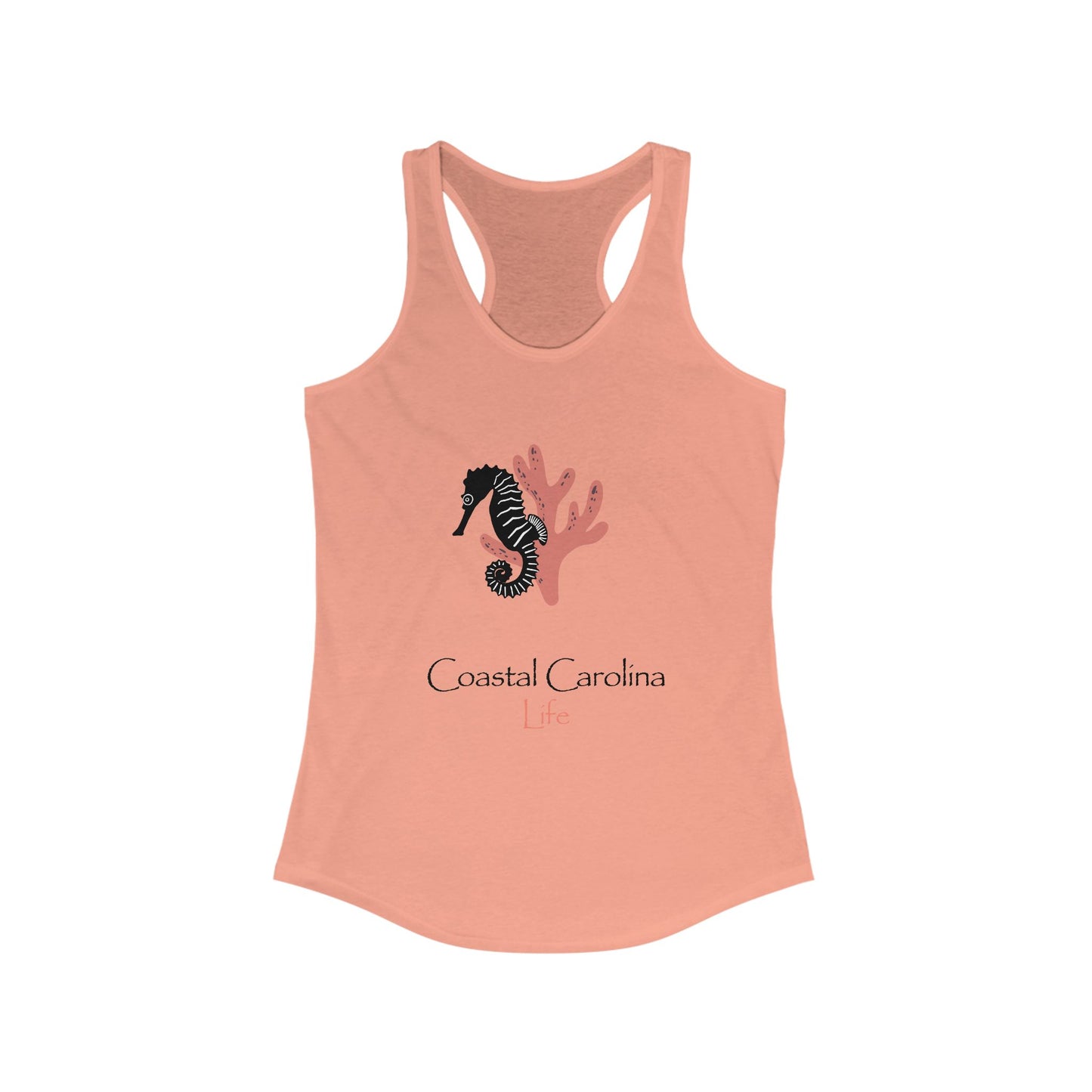 Women's Coastal Tank Top - Seahorse and Coral