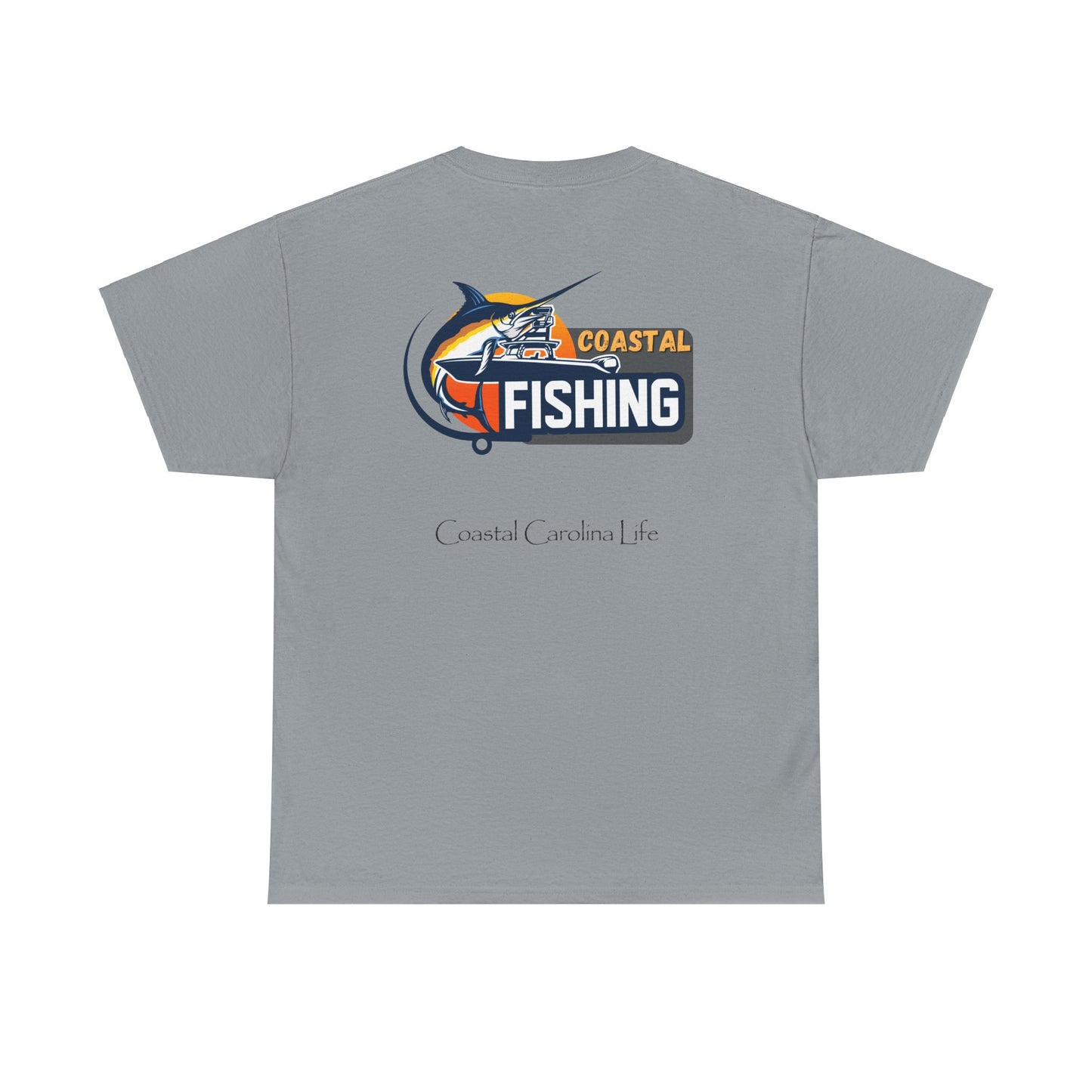 Men's Heavy Cotton T-Shirt - Coastal Fishing