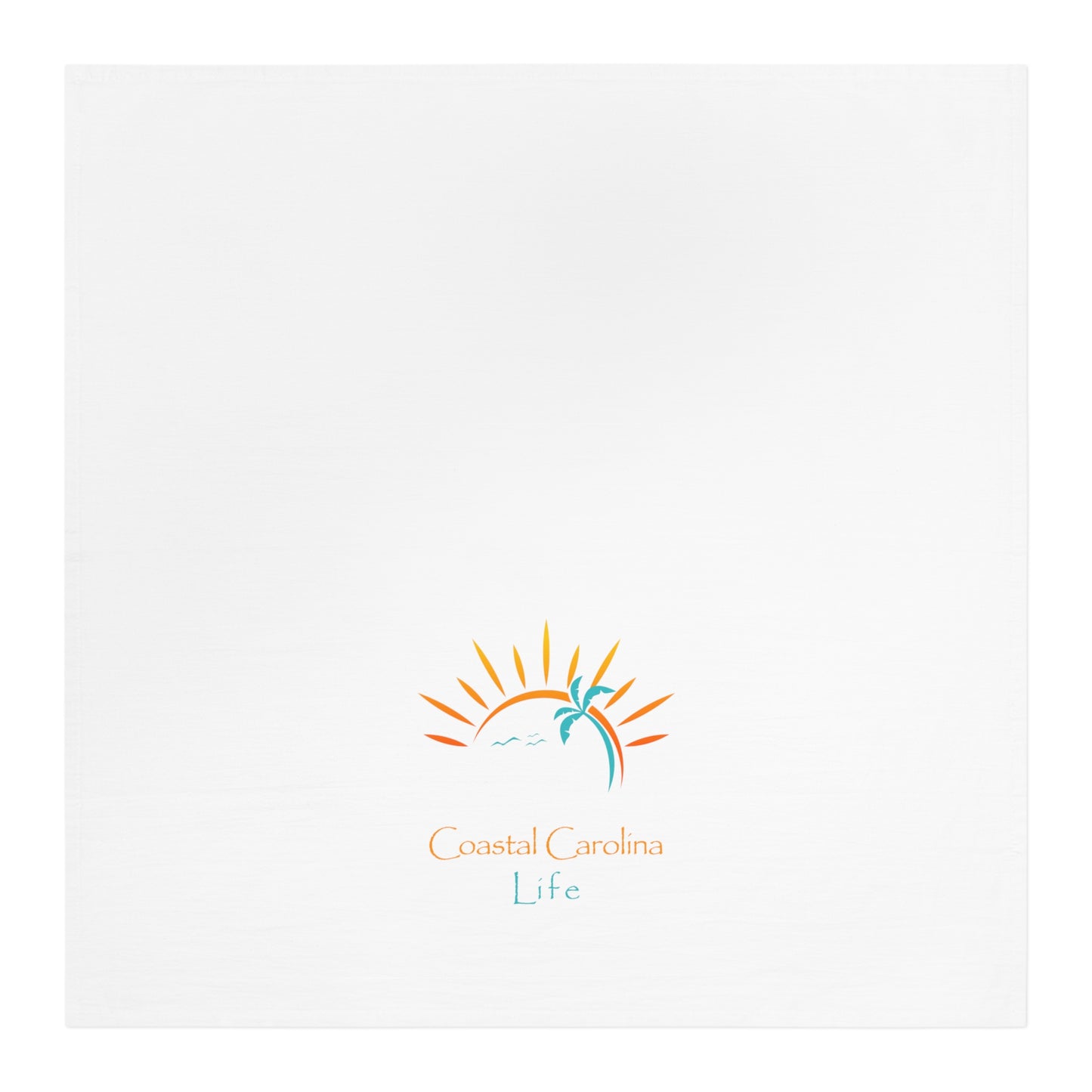 Palm Tree and Sun Rays Coastal Tea Towel