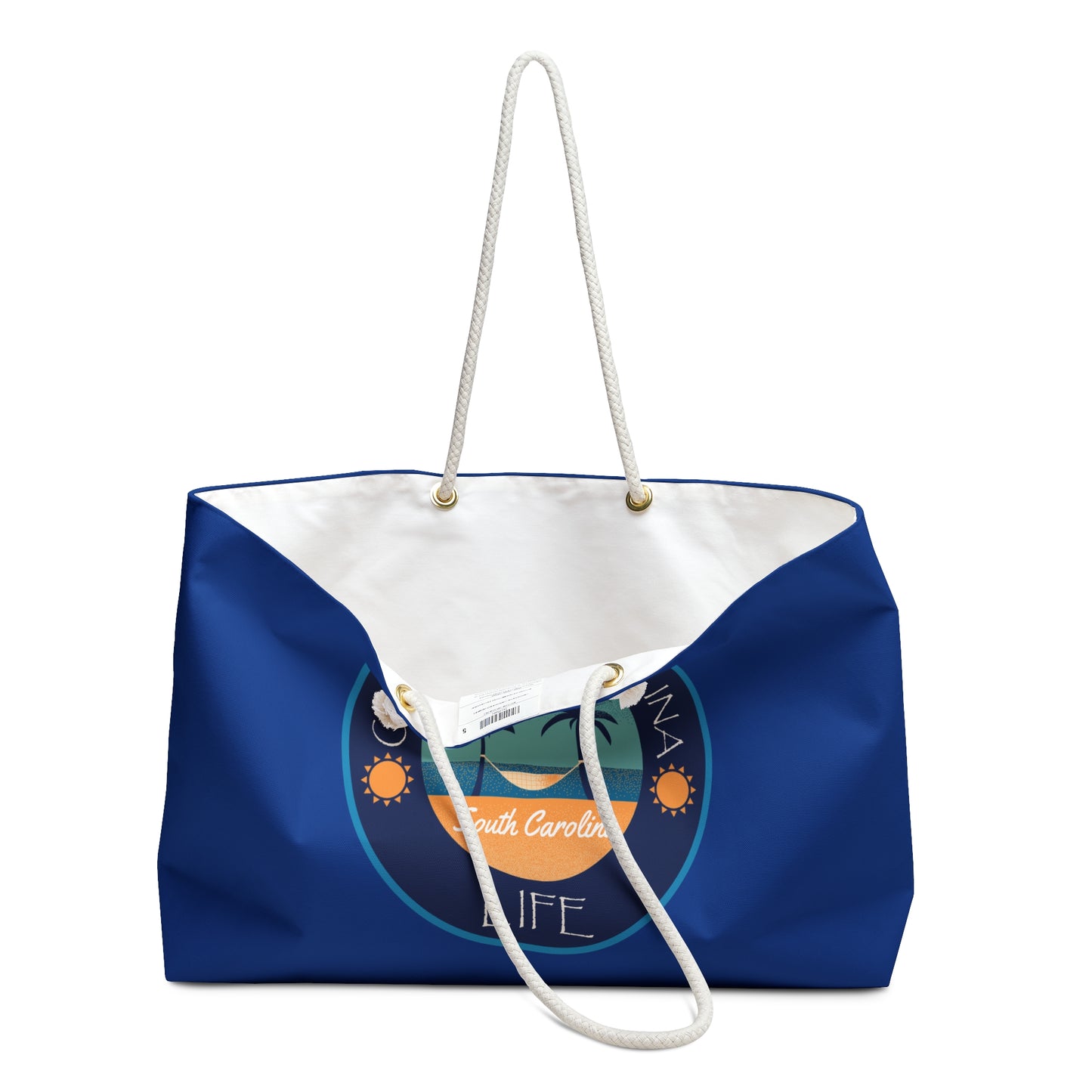 South Carolina Coastal Weekender Tote with Rope Handles - Blue