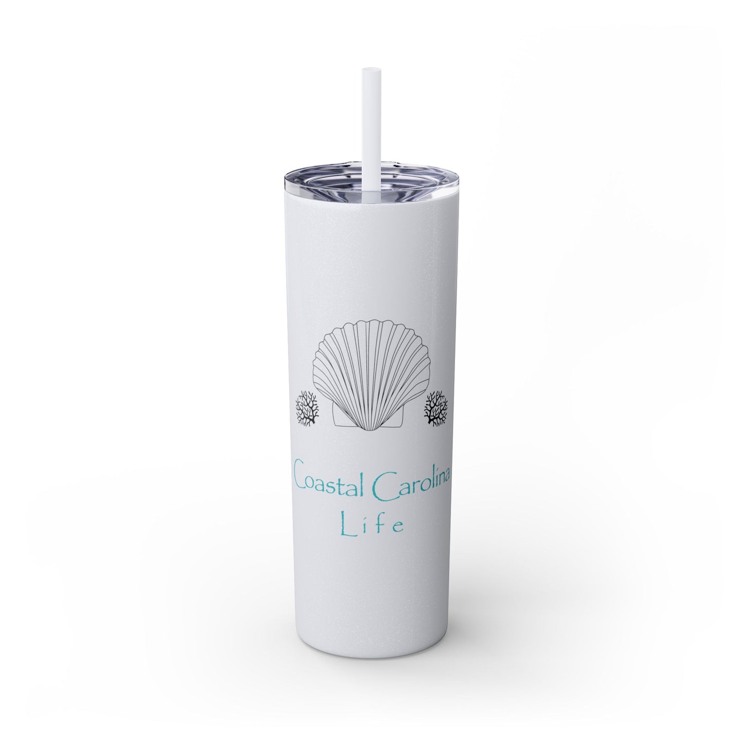 Clam Shell and Coral Skinny Tumbler