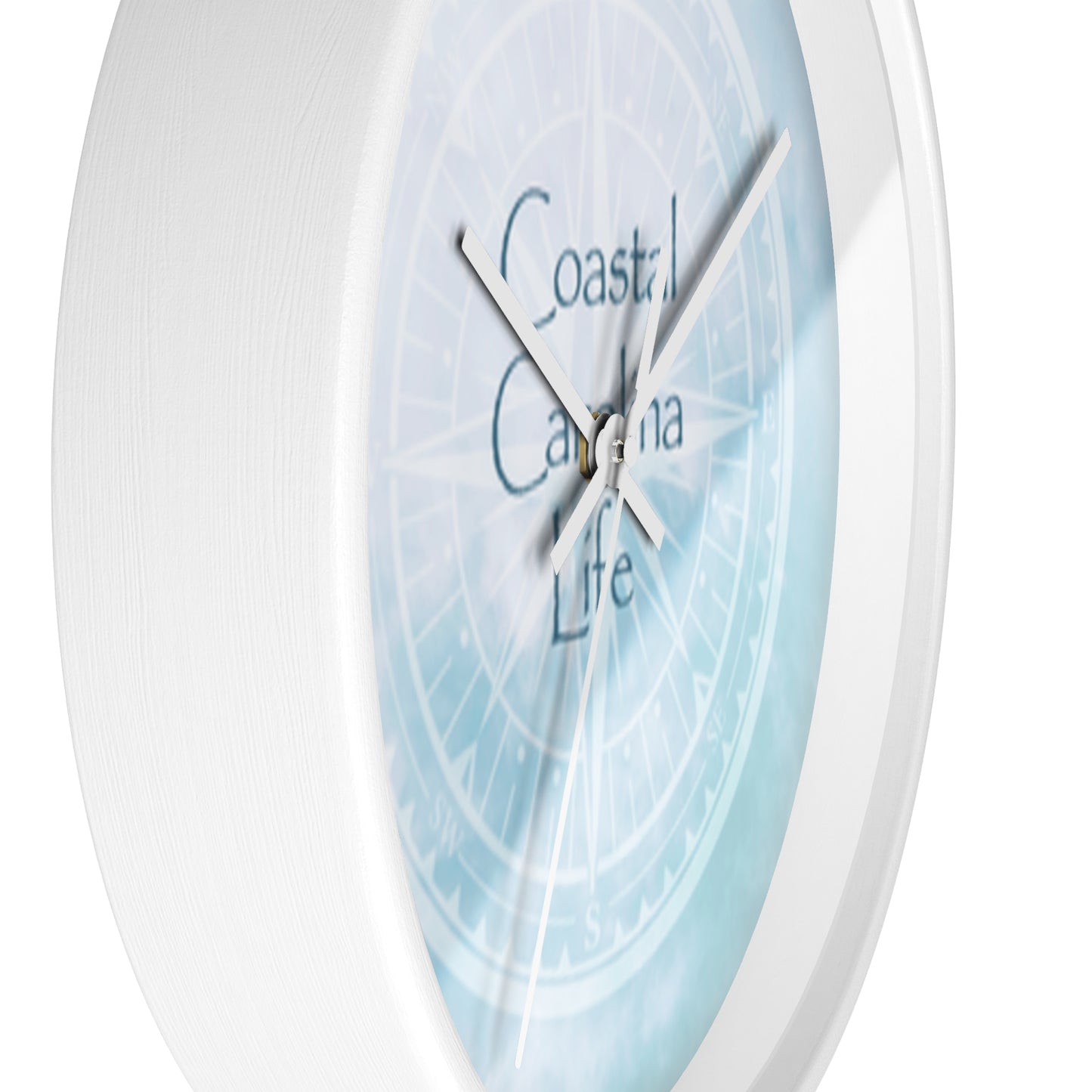 Compass with Clouds Coastal Carolina Wall Clock