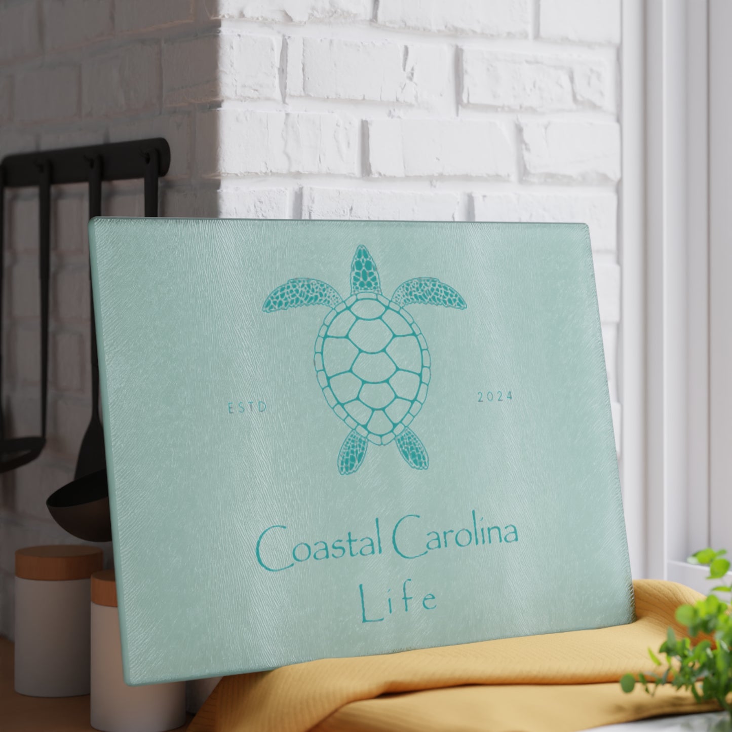 Sea Turtle Tempered Glass Cutting Board