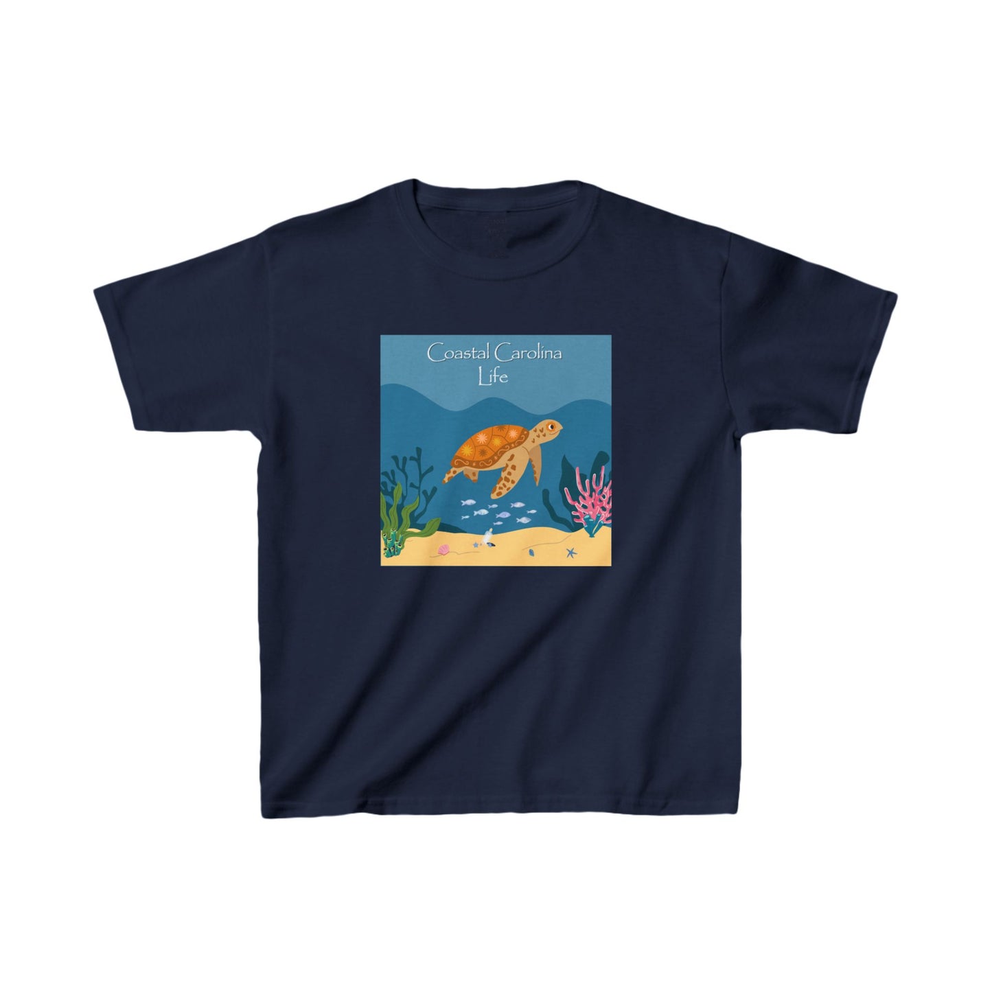 Swimming Baby Sea Turtle Kids Beach T-Shirt