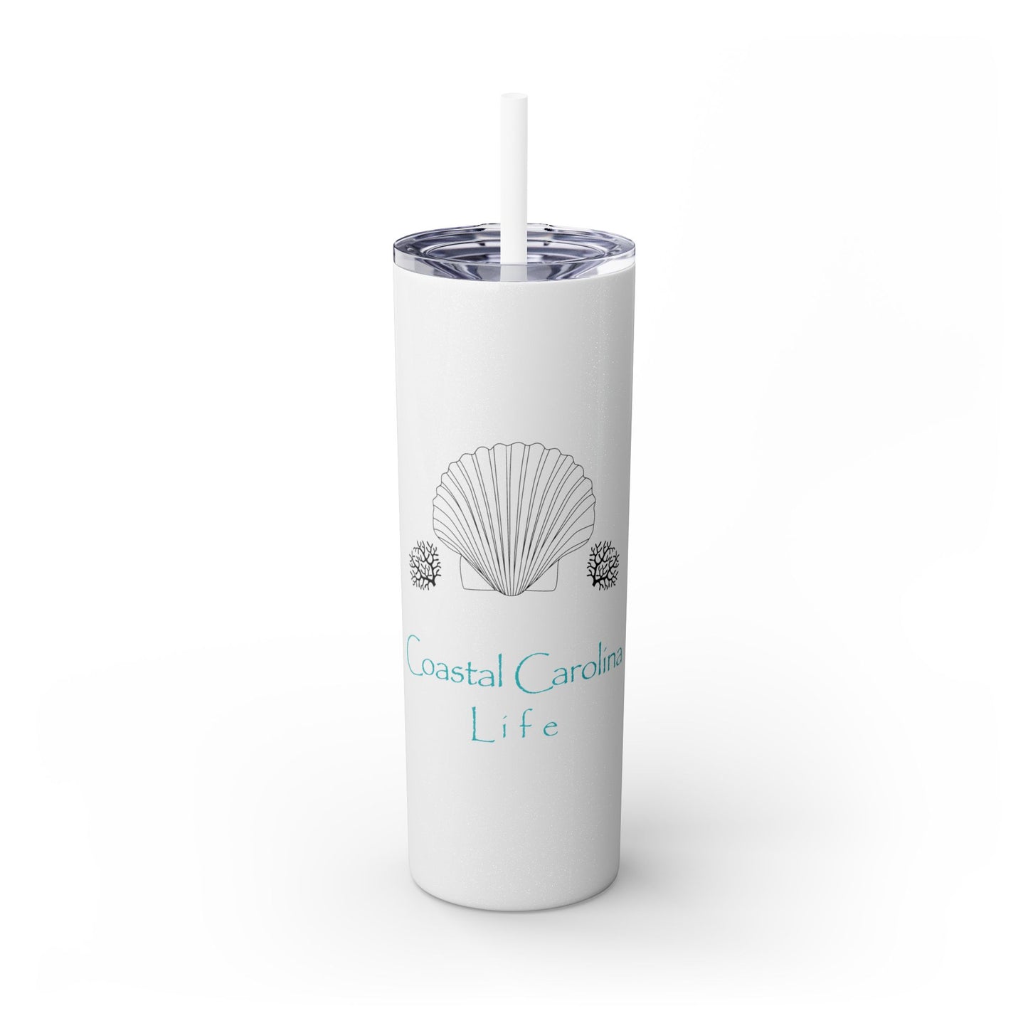 Clam Shell and Coral Skinny Tumbler