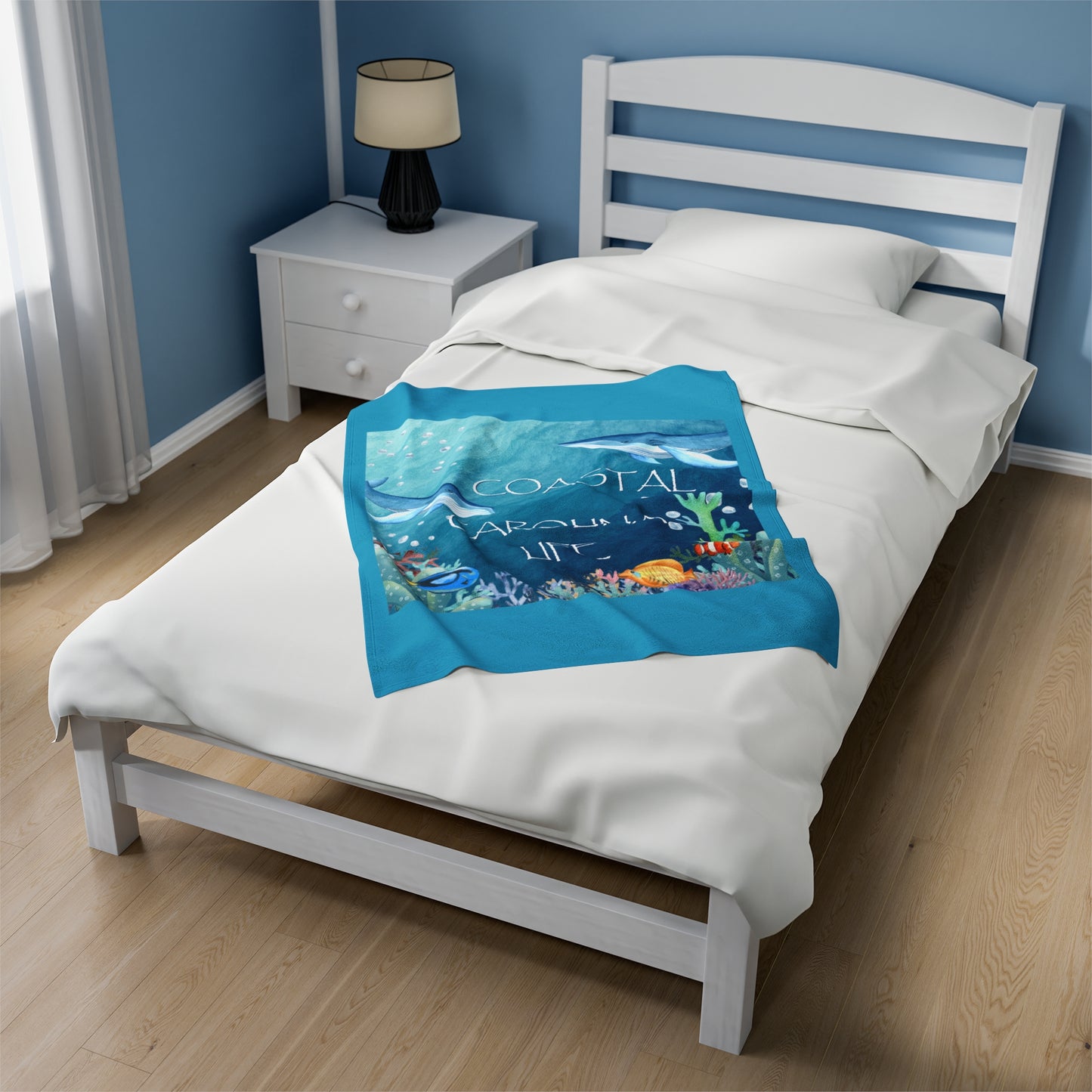 Blue Whales Velveteen Plush Blanket